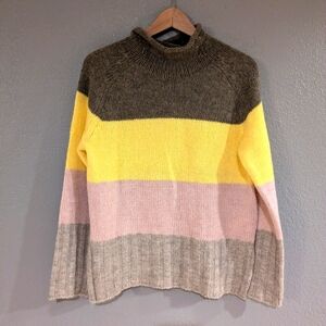Striped turtleneck sweater